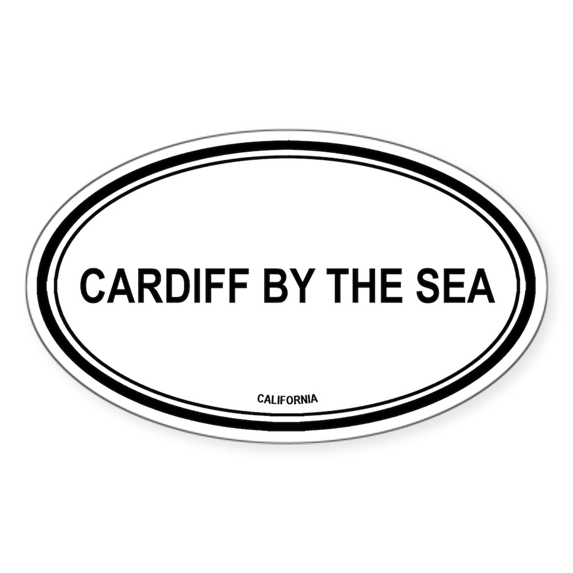 Cardiff by The Sea Oval Sticker - Waterproof Vinyl Decal for Cars, Laptops, Windows | Perfect for Bumpers, Travel Mugs & DIY Projects