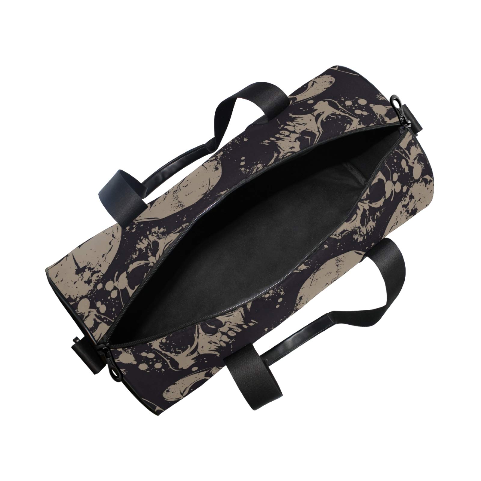 Halloween Grunge Skull Gym Bag - Durable Canvas Sports & Travel Duffle Bag for Men & Women - Perfect for Gym, Workouts, Travel & Cosplay Costume Accessories