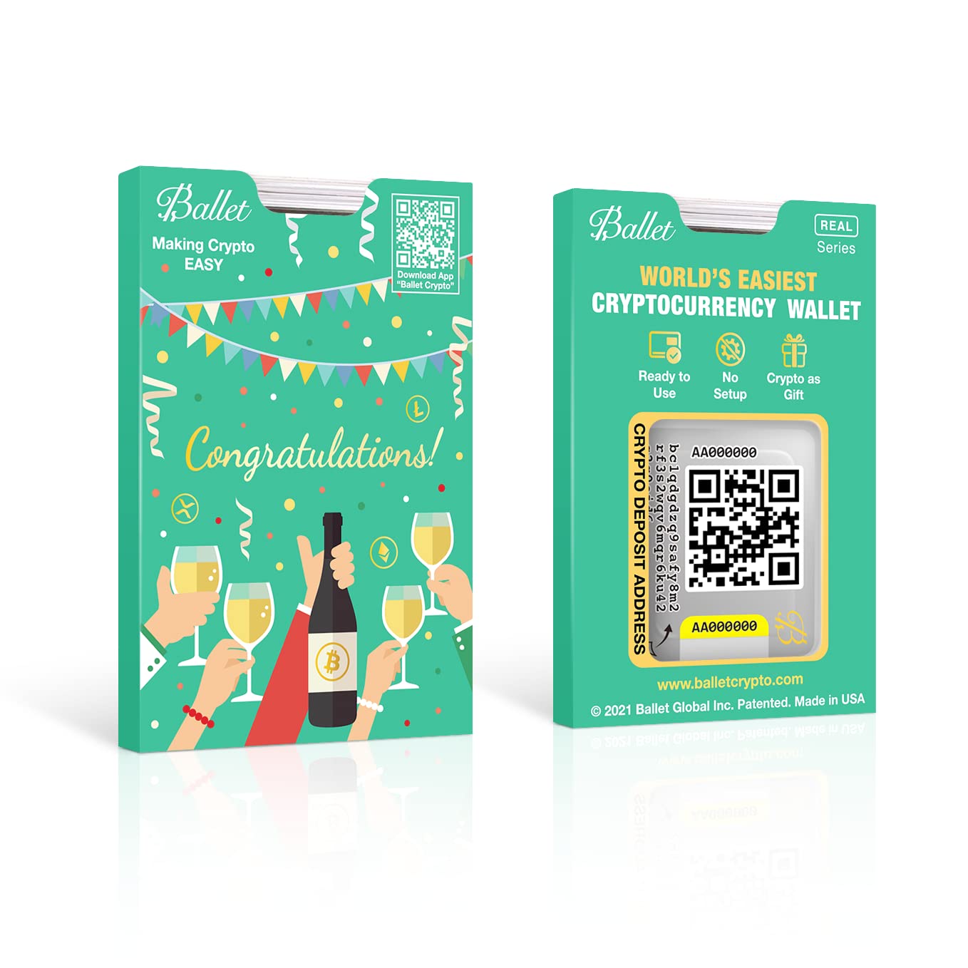 Ballet 3-Pack Gift Set - Real Bitcoin Cold Storage Card | Secure Cryptocurrency Hardware Wallet with Multi-Currency & NFT Support | Perfect for Crypto Investors & Digital Asset Protection