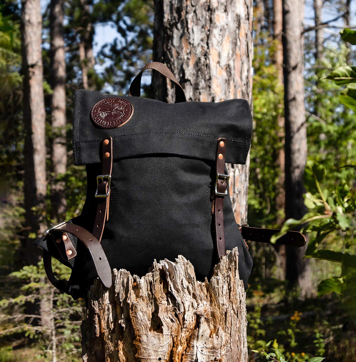 Duluth Pack Scout Backpack - Durable Canvas Daypack for Hiking, Camping & Travel - Black - Perfect for Outdoor Adventures & Daily Commute
