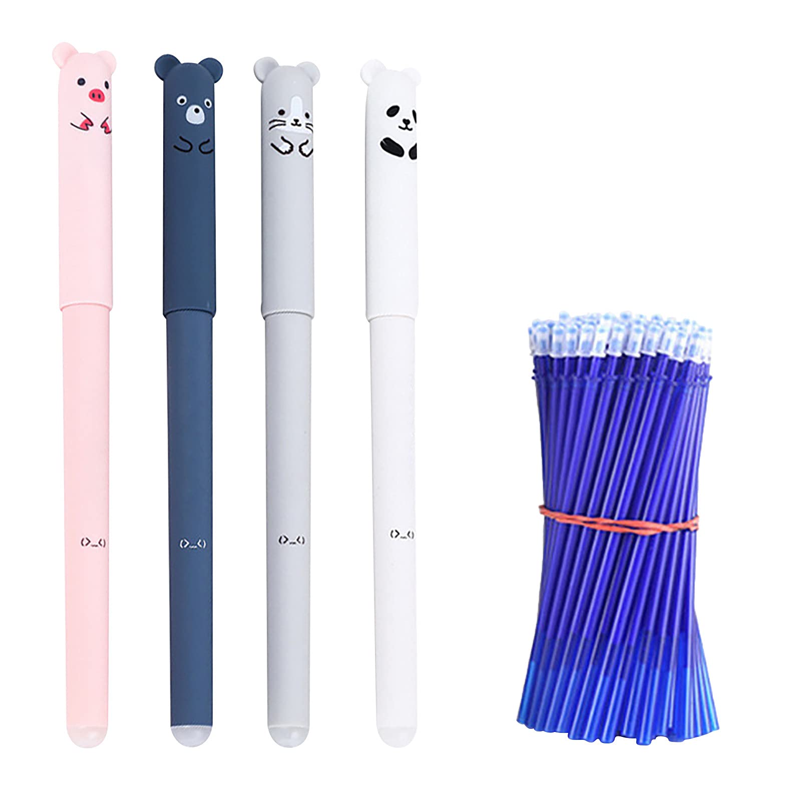 Cafuvv 4-Piece Pen Holder Set with 20 Refillable Erasable Gel Pens - Blue Ink, Cute Design for School, Office & Note Taking - Perfect for Students, Teachers & Professionals