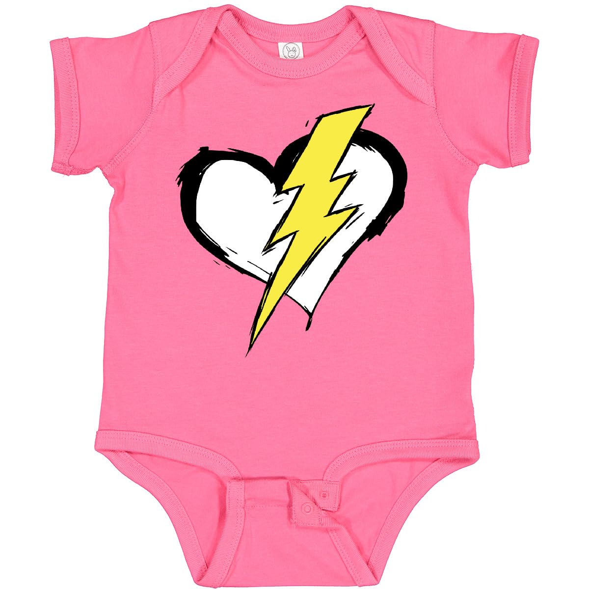 Inktastic Lightning Bolt Heart Baby Bodysuit - Soft Cotton Onesie for Newborns & Infants - Perfect for Everyday Wear, Photo Shoots & Gifts