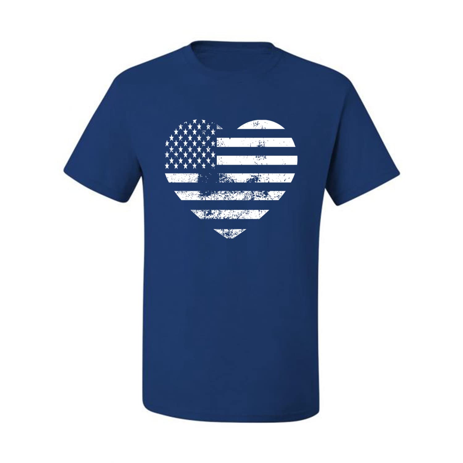 Wild Bobby USA Flag Heart Patriotic Men's Graphic T-Shirt - American Pride Tee for 4th of July, Veterans Day & Casual Wear
