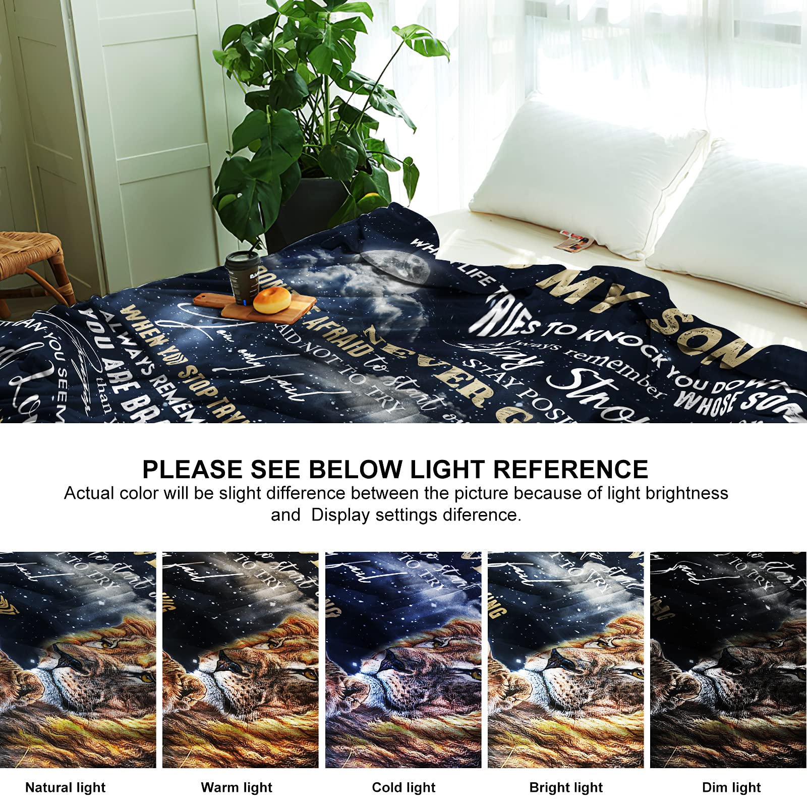 Dad to Son Blanket - 80x60 Inch Throw for Birthday, Graduation Gifts
