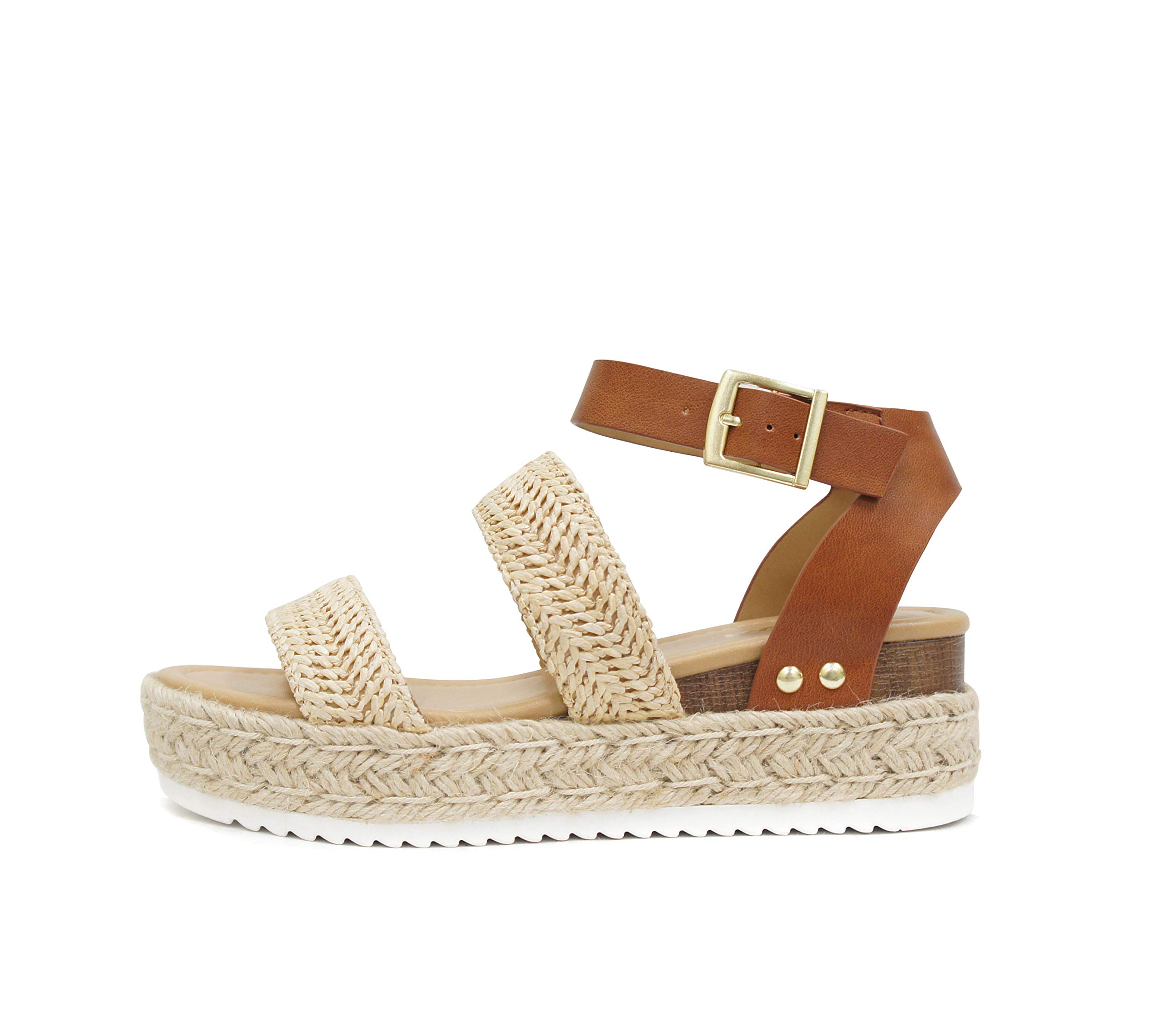 Soda Women's Open Toe Platform Sandals - Casual Clip-On Summer Shoes for Beach, Vacation & Everyday Wear