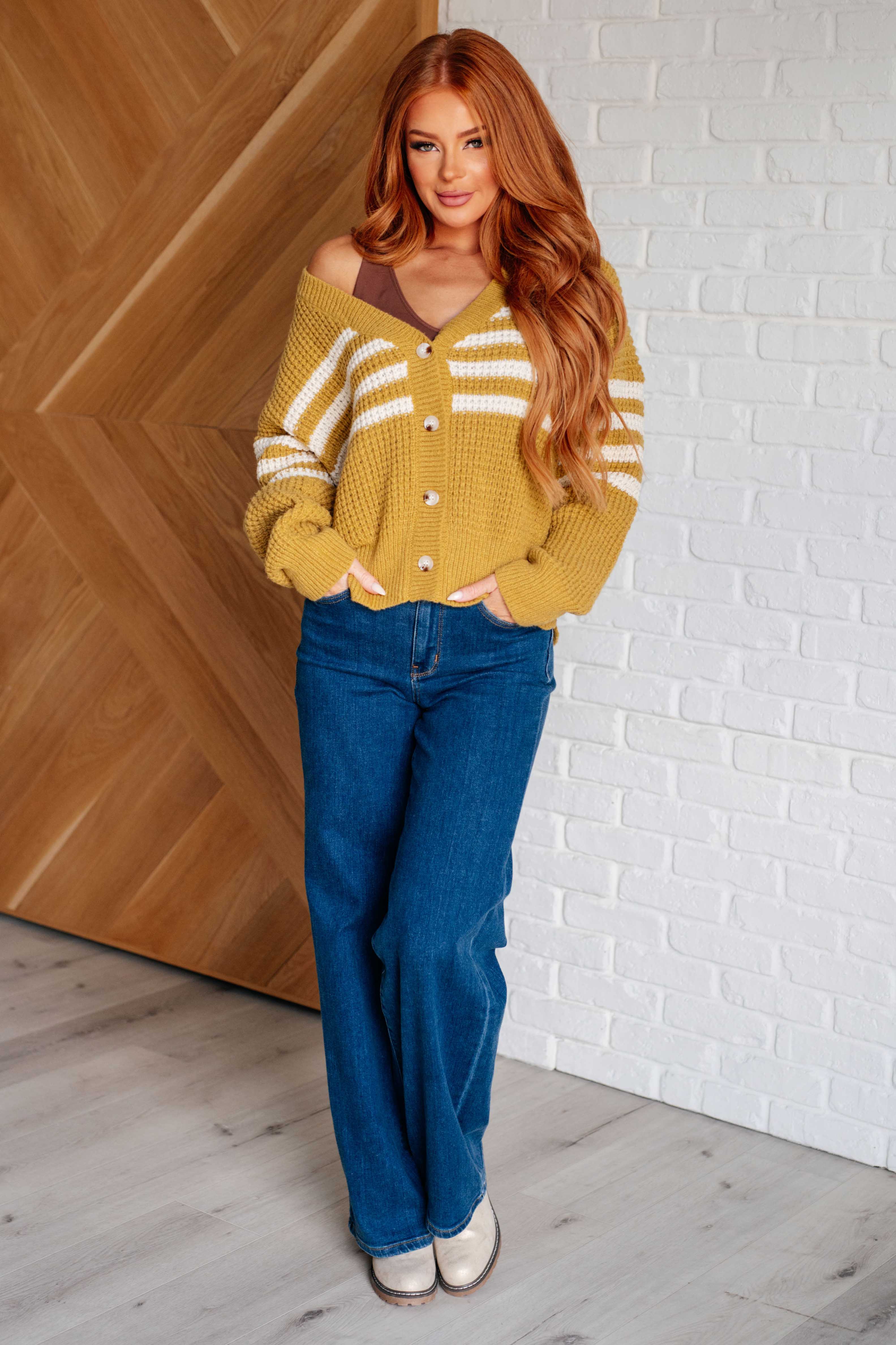 Stylish Striped Cardigan for Women - Cozy Knit Sweater for Fall & Winter | Perfect for Office, Casual Outfits & Coffee Dates