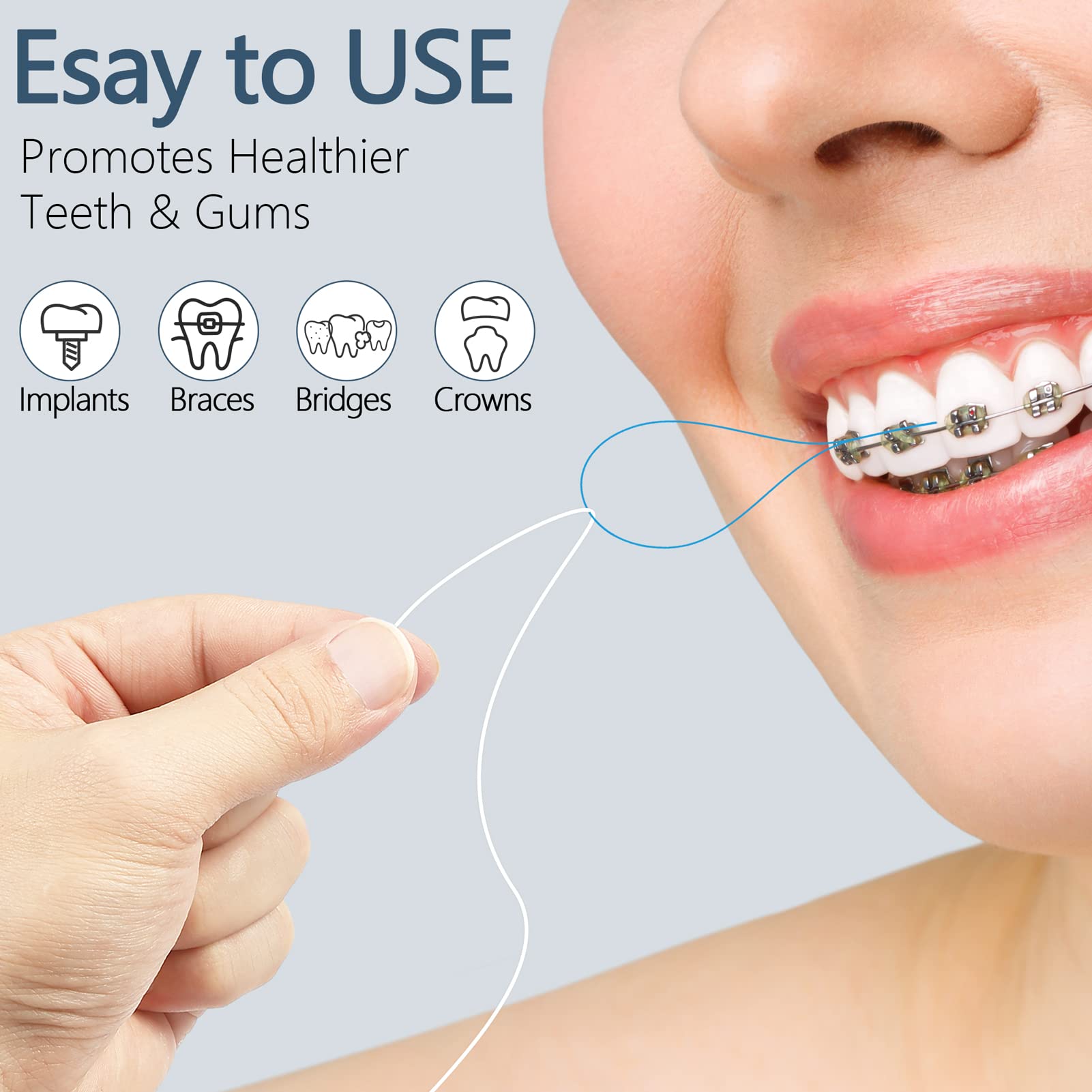 Dental Floss Threaders for Braces, Bridges & Implants - 200PCS (4 Pack) Deep Cleaning Oral Hygiene Tools - Perfect for Braces Wearers & Dental Work Care
