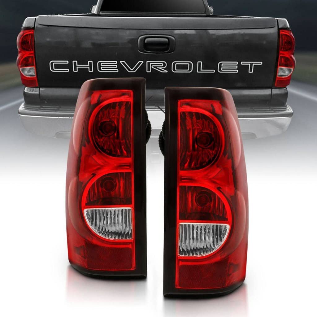 ANZO Red/Clear Lens Tail Light with Black Trim for 2007 Chevy Silverado 1500 Classic | 311302 | Upgrade Your Truck's Style & Nighttime Visibility