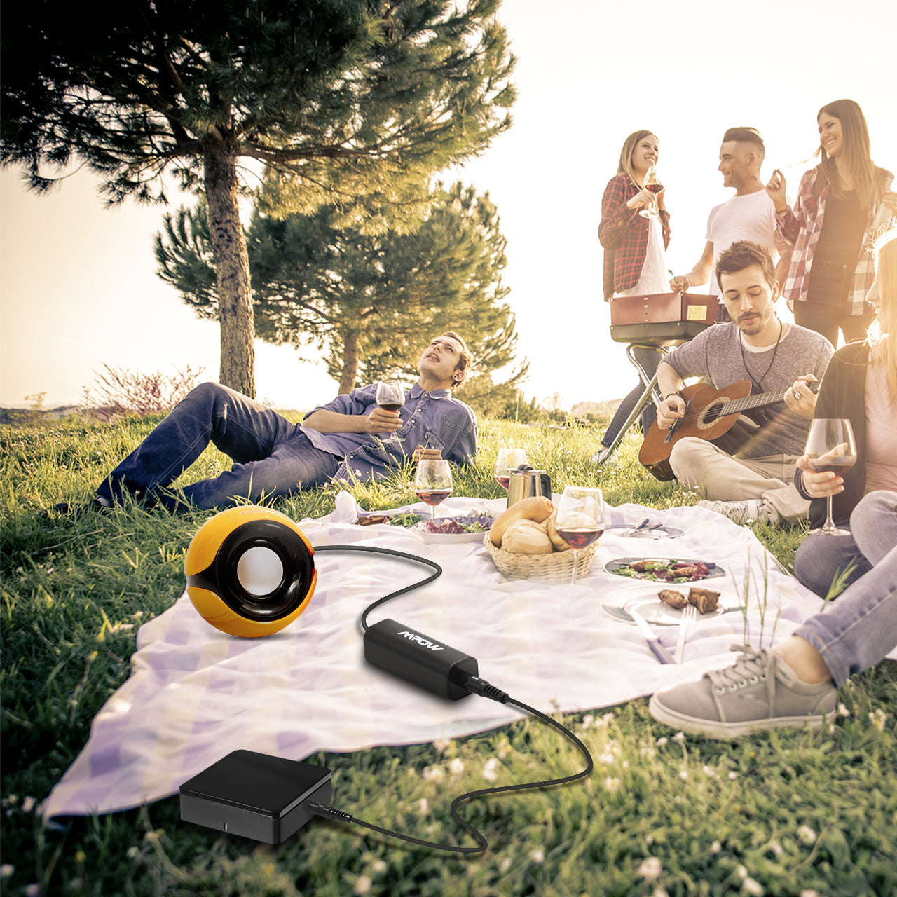 MPOW MA1 Ground Loop Noise Isolator for Car Audio & Home Stereo - Eliminate Hum & Buzz in Speakers & Amplifiers - Perfect for DJ Equipment, Guitar Amps & Recording Studios