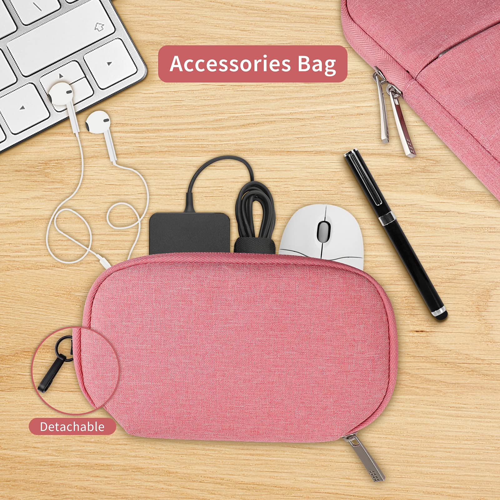 Waterproof 14-14.2 Inch Laptop Sleeve Case - Shock Resistant Lightweight Protective Bag with Detachable Pouch for MacBook Pro 14.2