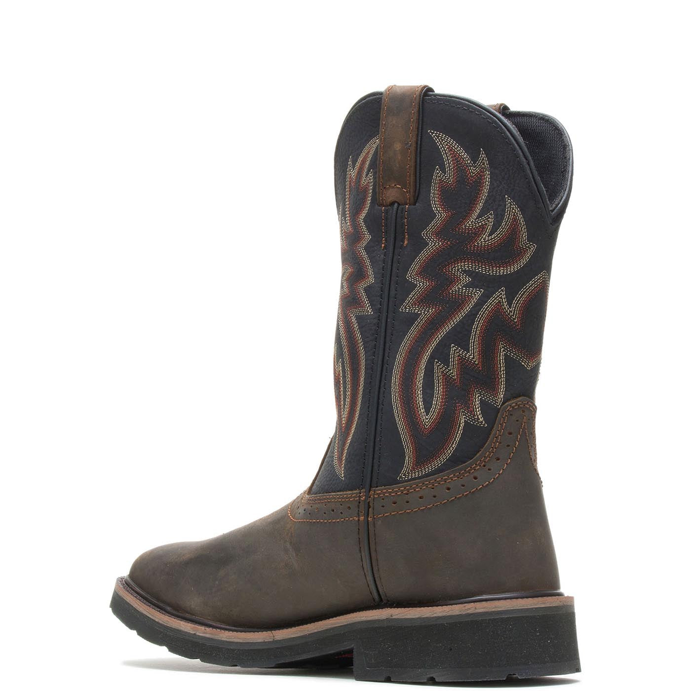 Waterproof Pull-On Wellington Work Boots for Men - Soft Toe, Black/Brown - Ideal for Farming, Ranch Work & Outdoor Activities