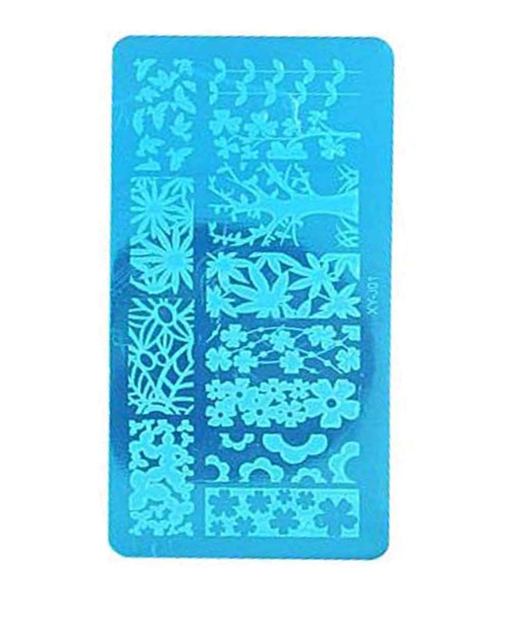 FOK 1Pc Random Design Nail Art Stamping Plate & French Manicure Tip Sticker with Nail Art Tape Set - DIY Nail Decoration for Home Salon, Parties & Gift Giving