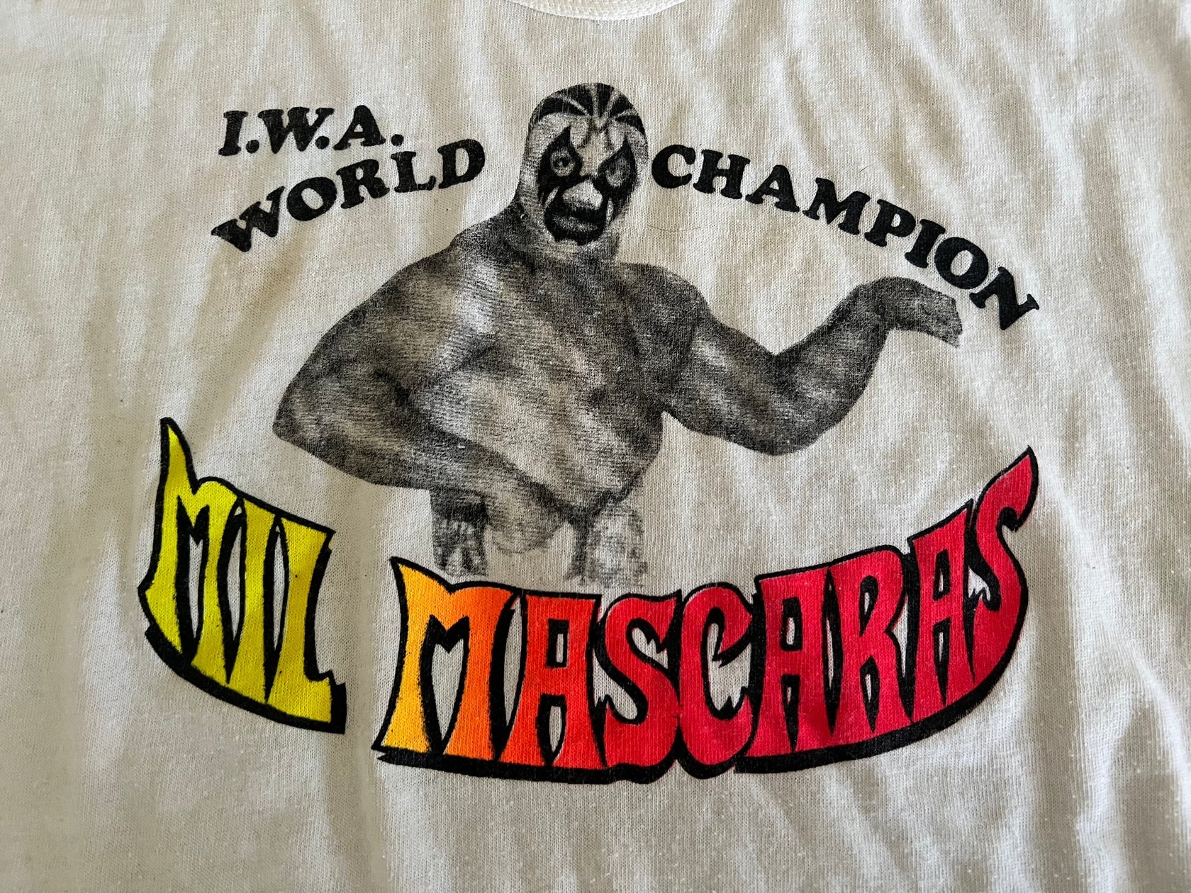 1975 IWA World Champion Mil Mascaras Vintage Wrestling T-Shirt - Retro Lucha Libre Fan Apparel for Men & Women