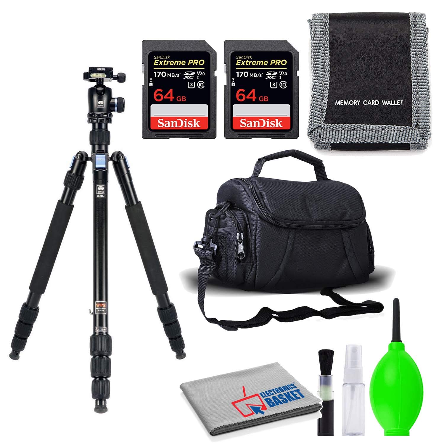 Sirui W-2004 Waterproof Tripod with K-20X Ball Head - Lightweight Aluminum Travel Tripod for DSLR Cameras - Perfect for Outdoor Photography, Hiking, and Travel Adventures