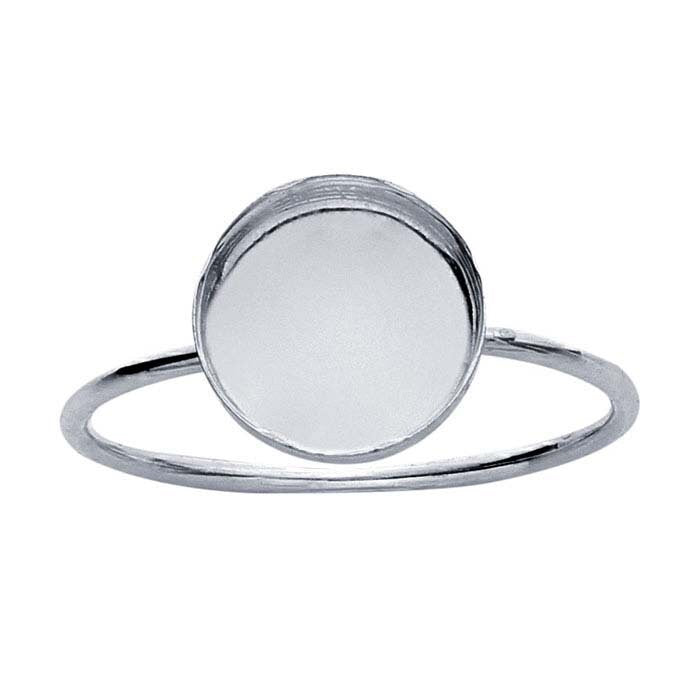 Sterling Silver 3mm 8mm Round Cabochon Ring Mounting - Blank Cabochon Setting Size 5-8 for Jewelry Making & DIY Craft Projects | Perfect for Gemstone Rings, Pendants & Handmade Jewelry Designs
