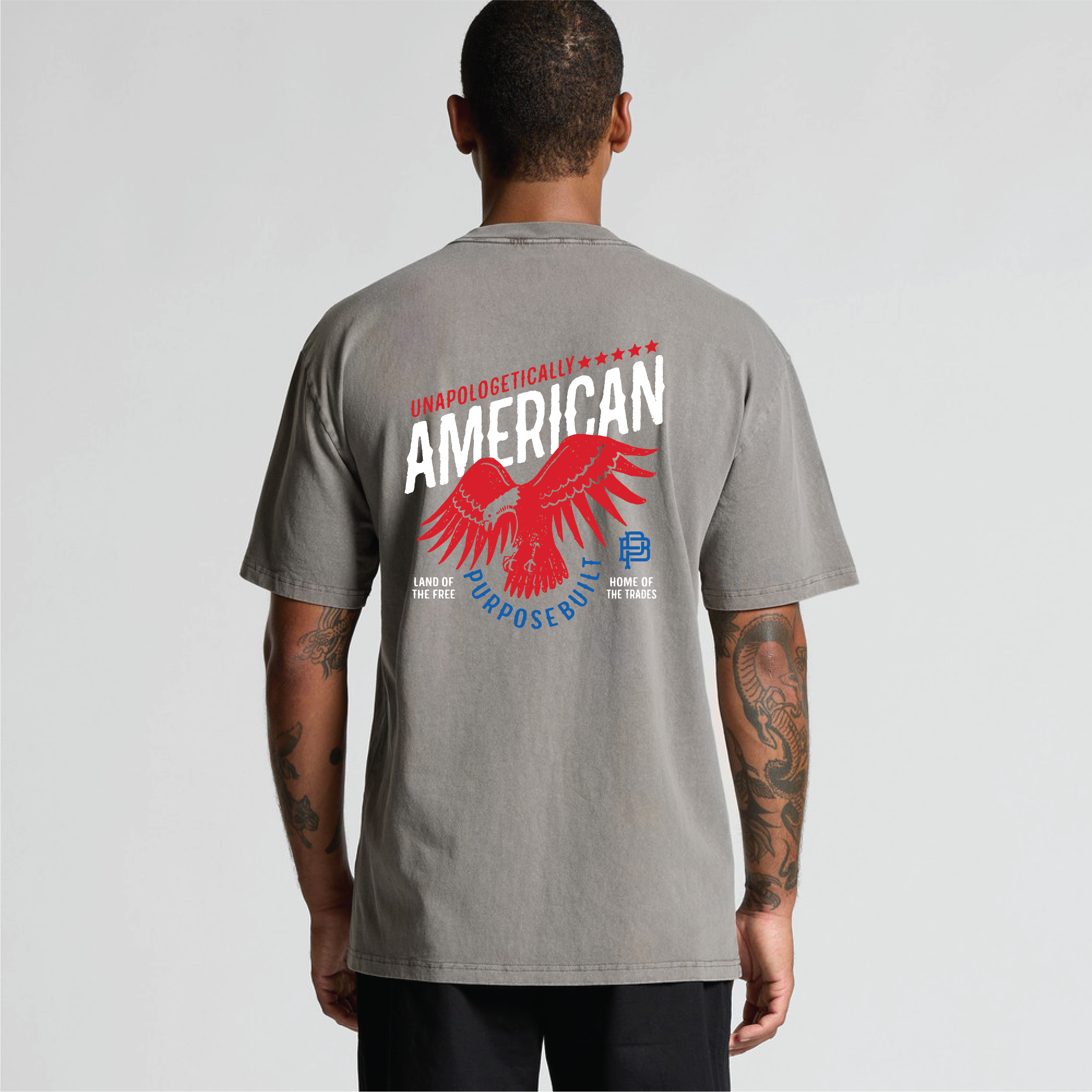Unapologetically American T-Shirt - Heavyweight Faded Grey Cotton Tee for Men & Women | Patriotic Casual Wear for Everyday & Fourth of July Celebrations