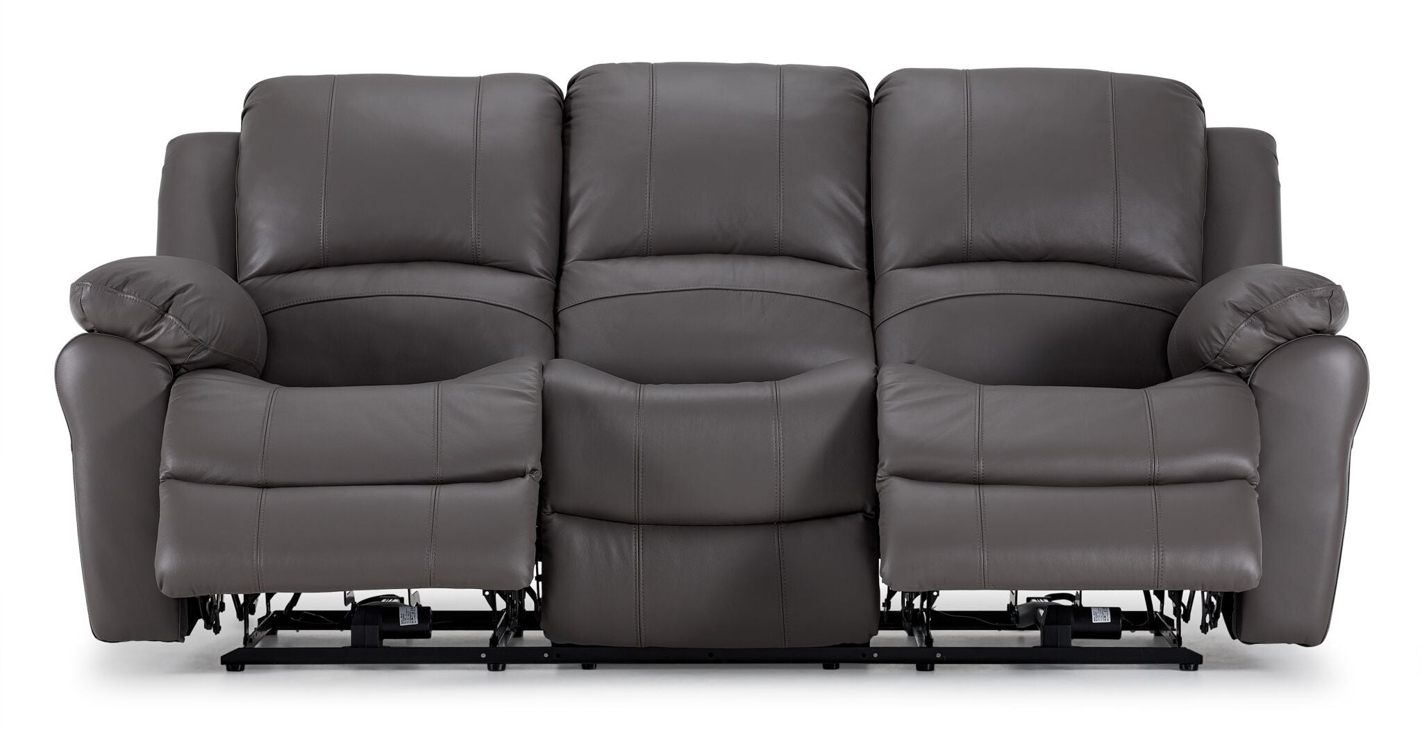 Alba Leather Power Reclining Sofa - Grey | Modern Electric Recliner Couch with USB Charging | Perfect for Living Room, Home Theater & Family Room Relaxation