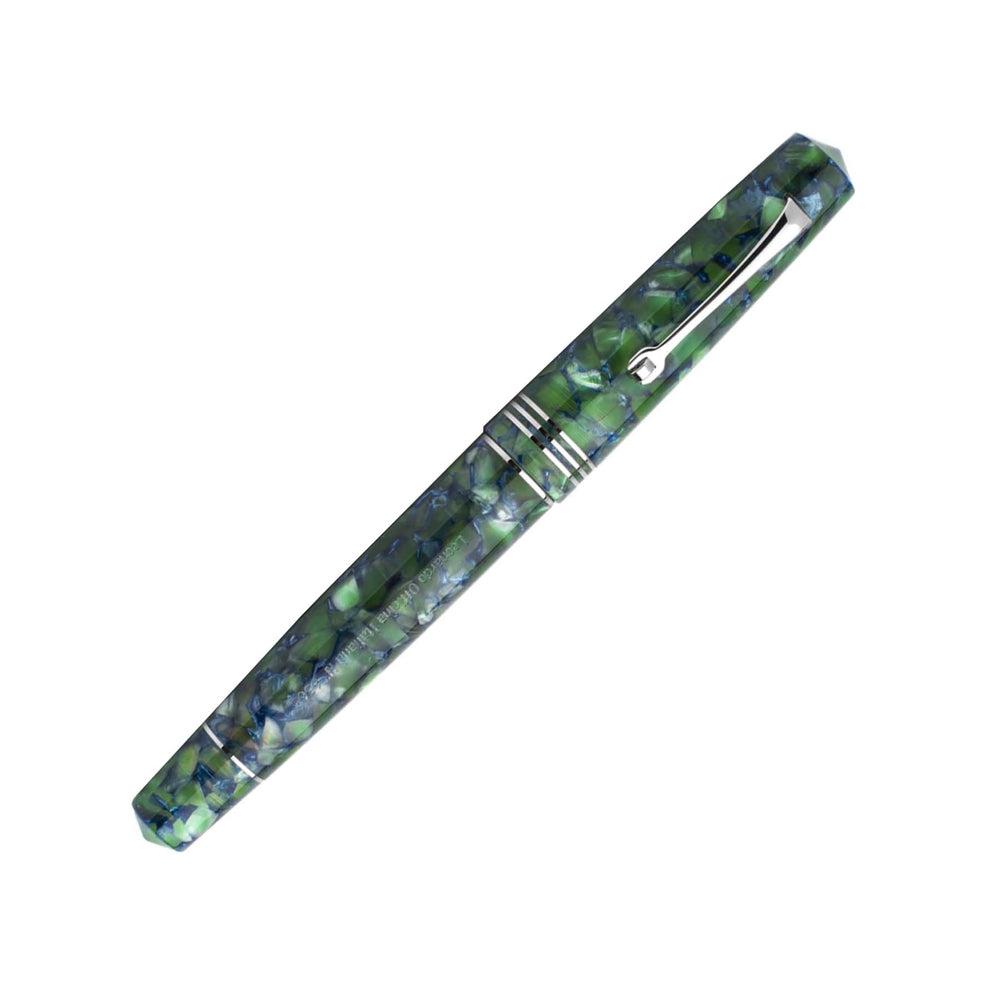 Leonardo Momento Zero Stainless Steel Fountain Pen - Green & Blue Iridescent Finish | Premium Writing Instrument for Professionals, Gifts & Collectors