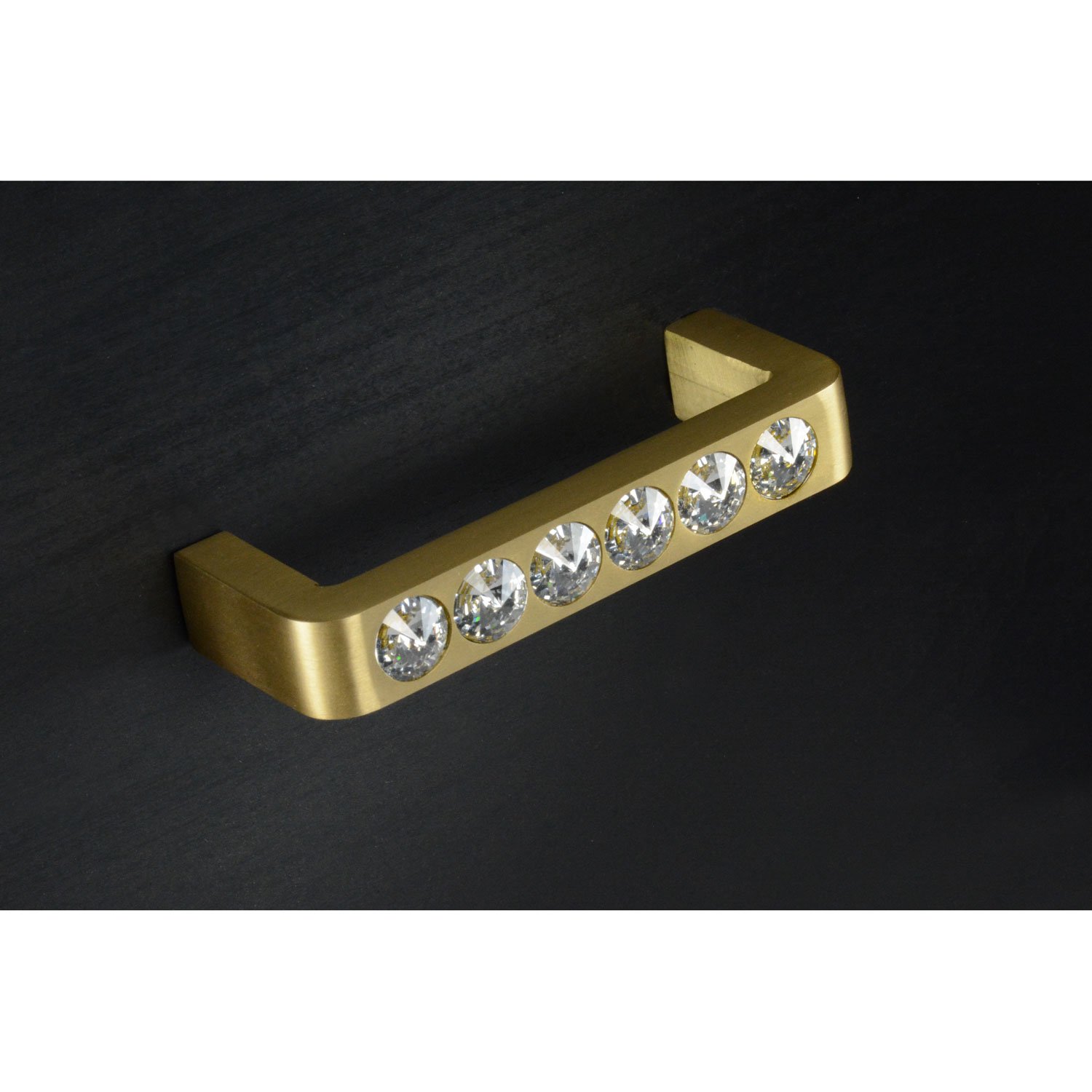 Elegant Clear Glass Cabinet Pulls with Satin Brass Base - 10 Pack for Kitchen Cabinets, Bathroom Vanities & Furniture Hardware (CKP Brand G-130)