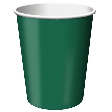 240-Pack Hunter Green Disposable Paper Cups 9oz - Eco-Friendly Hot & Cold Drink Cups for Parties, Picnics, BBQs, and Office Events - Bulk Pack of Durable Paper Party Cups