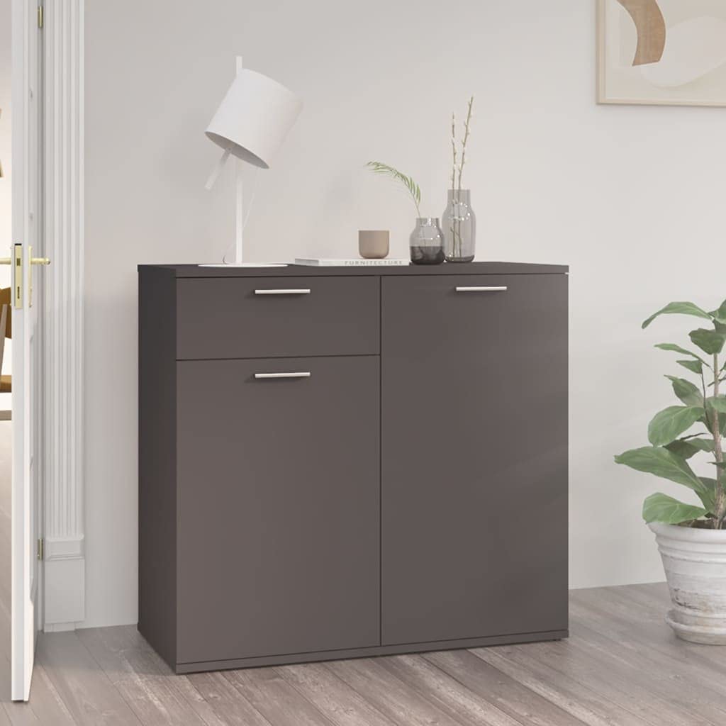 Queen.Y Buffet Sideboard Console Table - Wooden Storage Cabinet with 2 Doors & 1 Drawer - Entryway, Kitchen, Dining & Living Room Furniture - Gray - Perfect for Home Organization & Stylish Storage Solutions