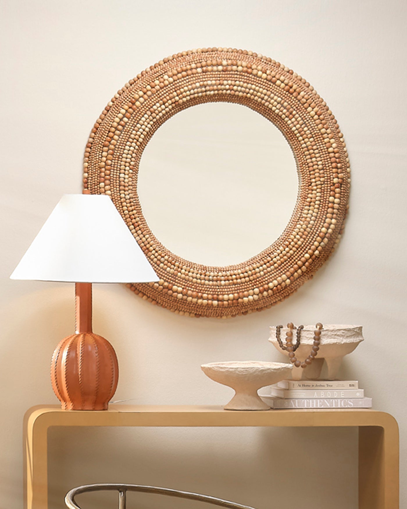 Strand Beaded Mirror - Handmade Bohemian Wall Decor for Living Room, Bedroom, Bathroom - Perfect for Home, Office & Wedding Decorations