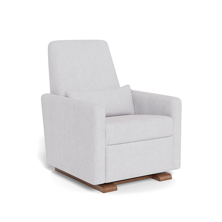 Monte Design Grano Glider Recliner Chair with Walnut Base - Modern Nursery Rocker for Baby Room, Living Room & Bedroom Comfort