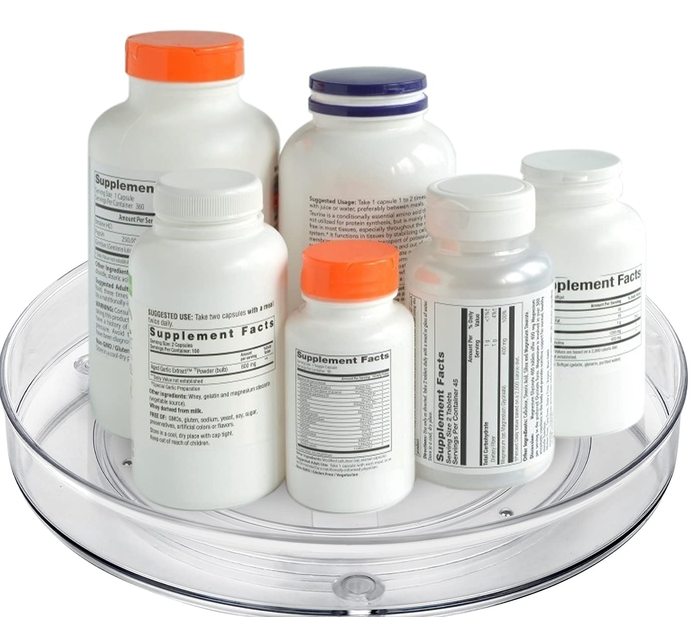 Gigi&Julie 10 Inch Clear Turntable Organizer - Spinning Lazy Susan for Spices, Cabinets & Fridge - Space-Saving Kitchen Storage Solution (Perfect for Pantry, Bathroom & Office Organization)