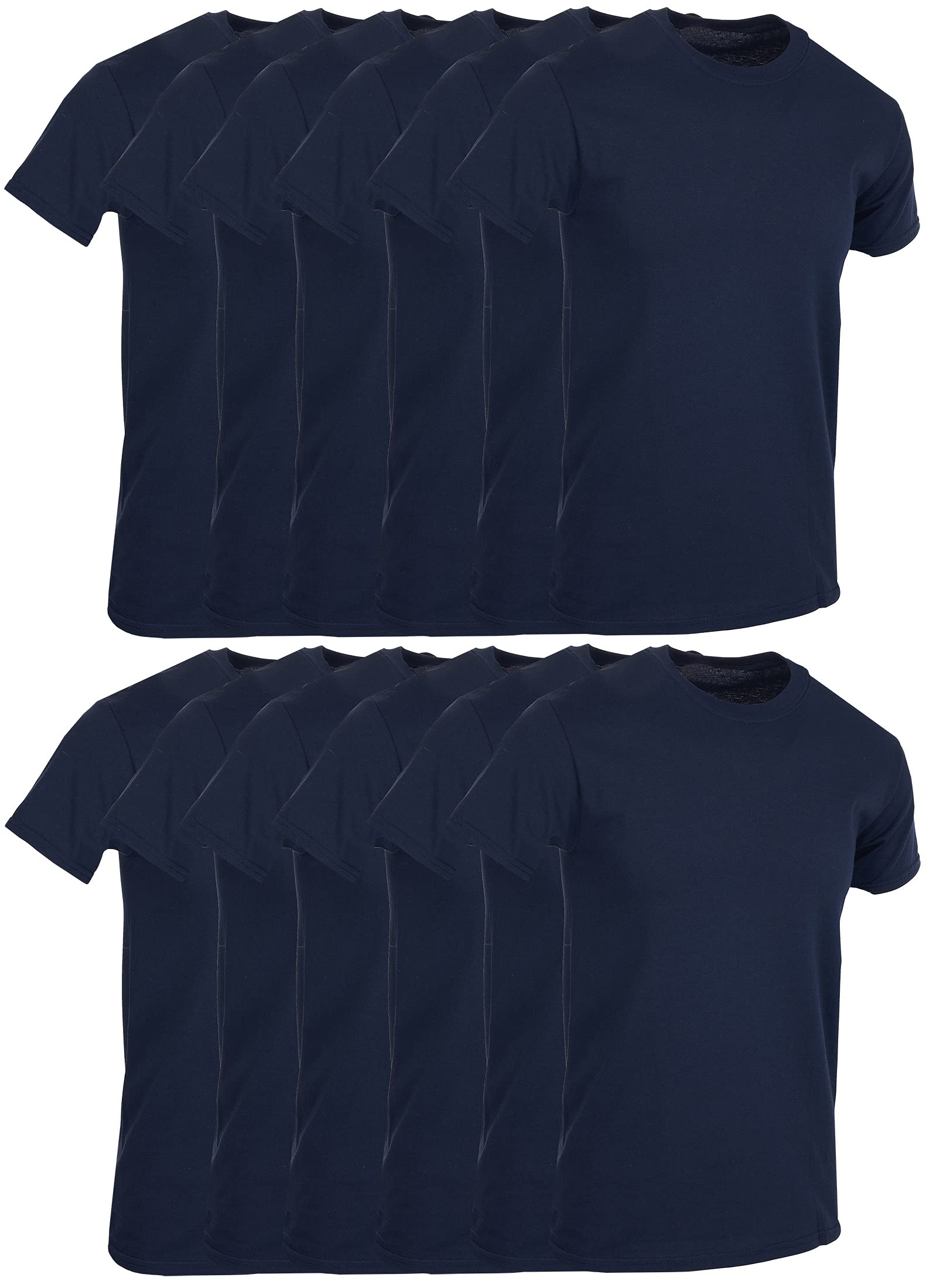 BILLIONHATS Plus Size Men's 7X Big & Tall Cotton T-Shirts - Lightweight Short Sleeve Solid Color Tees (6-Pack) - Comfortable Casual Wear for Work, Gym & Everyday Use
