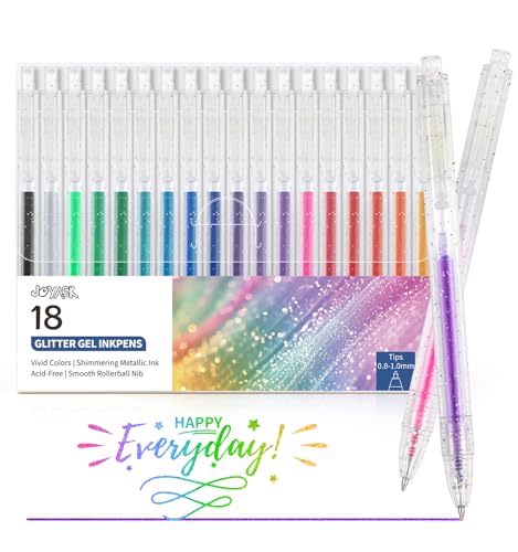 18 Colors Retractable Glitter Gel Ink Pens