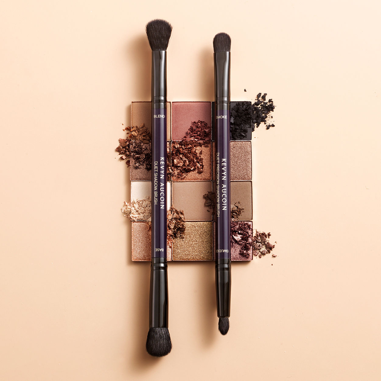 Professional Duet Shadow Brush Set for Eyeshadow Blending - Perfect for Smokey Eye & Natural Makeup Looks