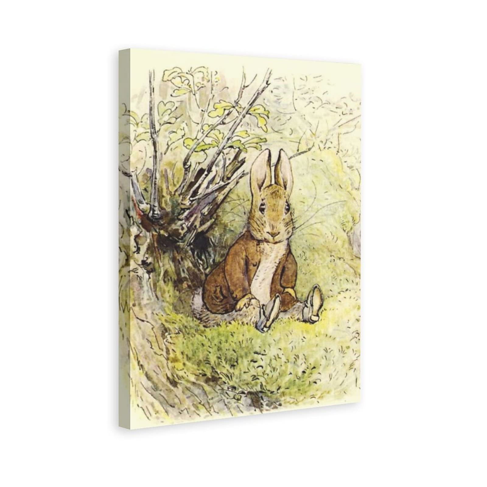 Vintage Rabbit Canvas Wall Art - Retro Landscape Painting Print for Living Room, Bedroom & Office Decor - 24x36 Inches (60x90cm) - Perfect Gift for Home, Wedding & Housewarming - Enhance Your Space with Nature-Inspired Artwork