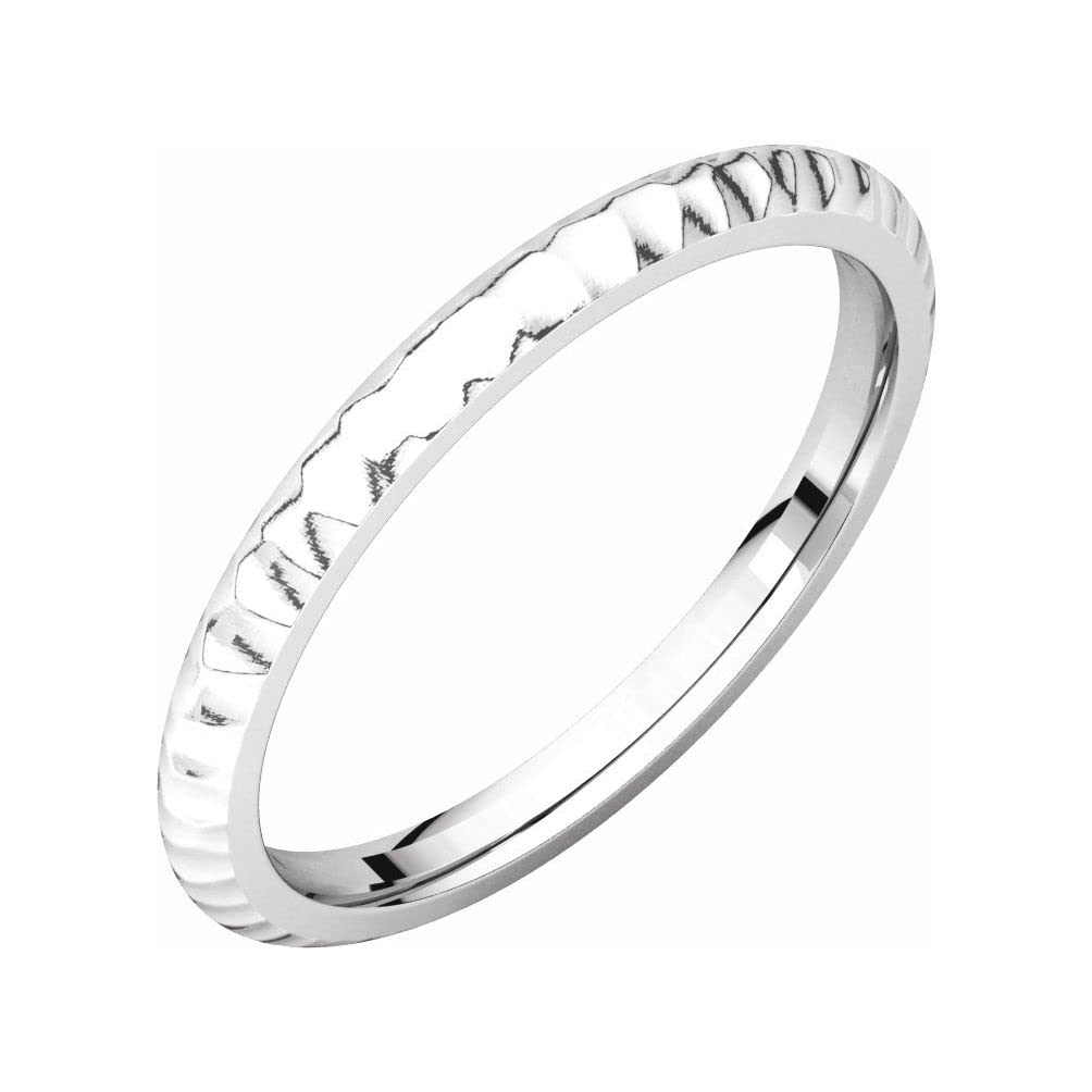 Bonyak Sterling Silver 2mm Half Round Hammered Band Ring - Size 6.5 - Unique Handmade Jewelry for Women - Perfect for Everyday Wear, Stacking Rings & Anniversary Gifts