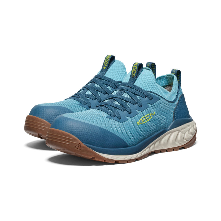 Women's Arvada Shift Work Sneaker - Carbon Toe Safety Shoes for Women | Reef Waters/Legion Blue | Comfortable & Slip-Resistant for Nurses, Waitresses & Factory Workers