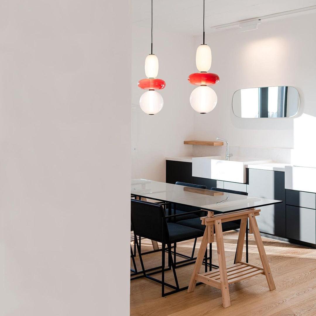 Stylish Candied Glass Combo Pendant Light - Modern Hanging Chandelier for Dining Room, Kitchen Island & Bedroom Decor