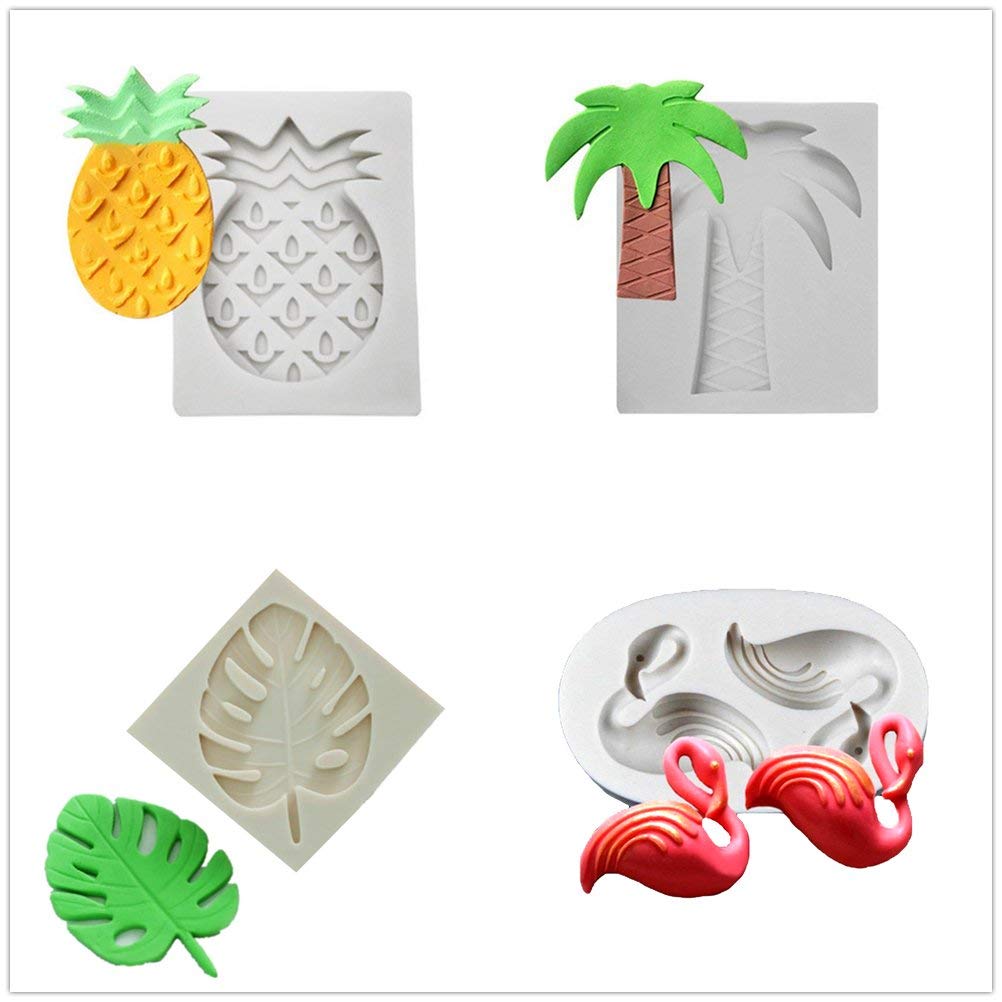 JeVenis Moana Cake Decoration Mold - Flamingo & Pineapple Cake Molds for Hawaiian Baby Shower, Aloha Themed Party, Birthday Cakes - Perfect for Tropical Beach Party Decorations
