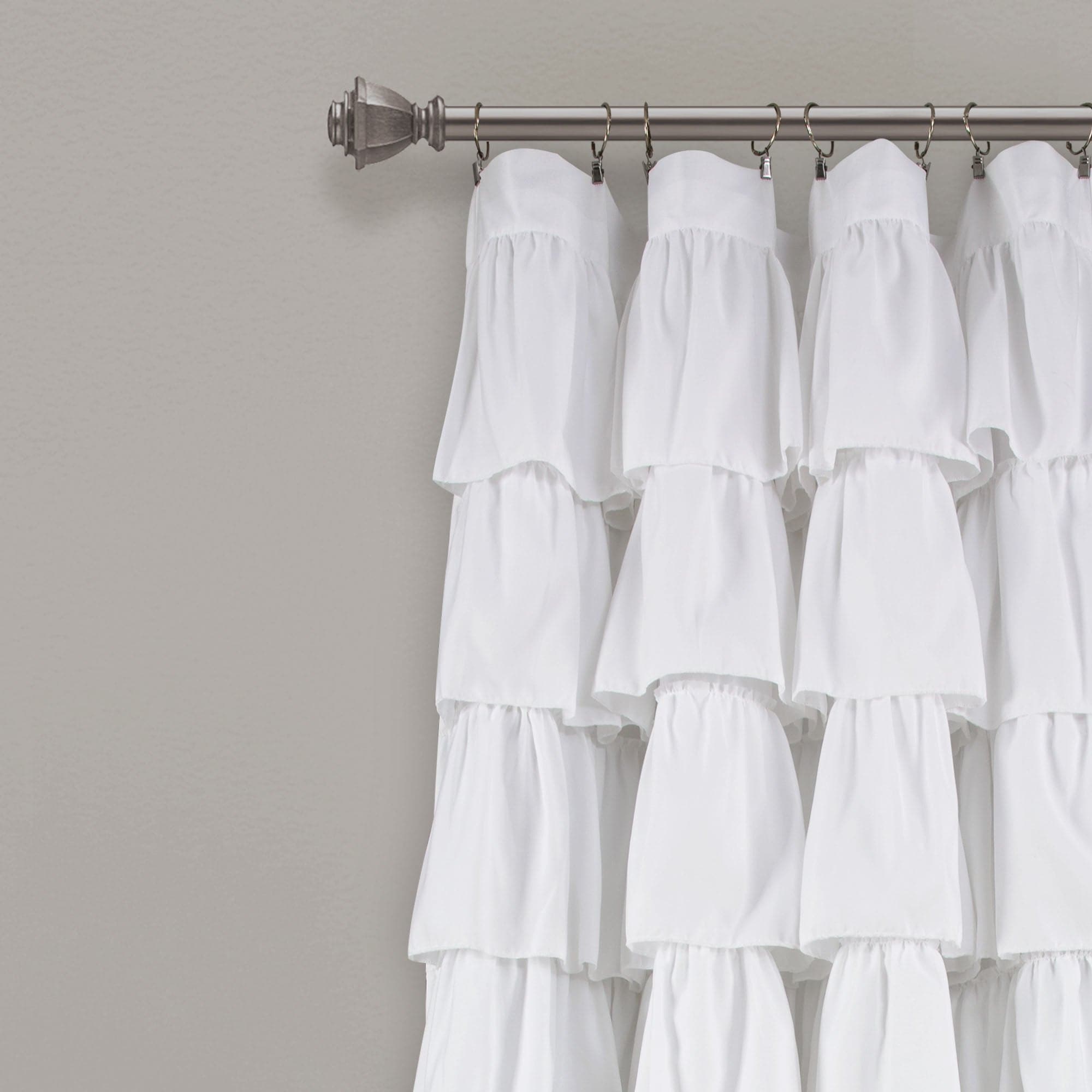 Elegant Ruffle Window Curtain Panel - Blackout Sheer Drapes for Bedroom & Living Room - Soft Textured Home Decor with Ruffled Trim (Set of 2 Panels) - Perfect for Nursery, French Country or Boho Style Windows