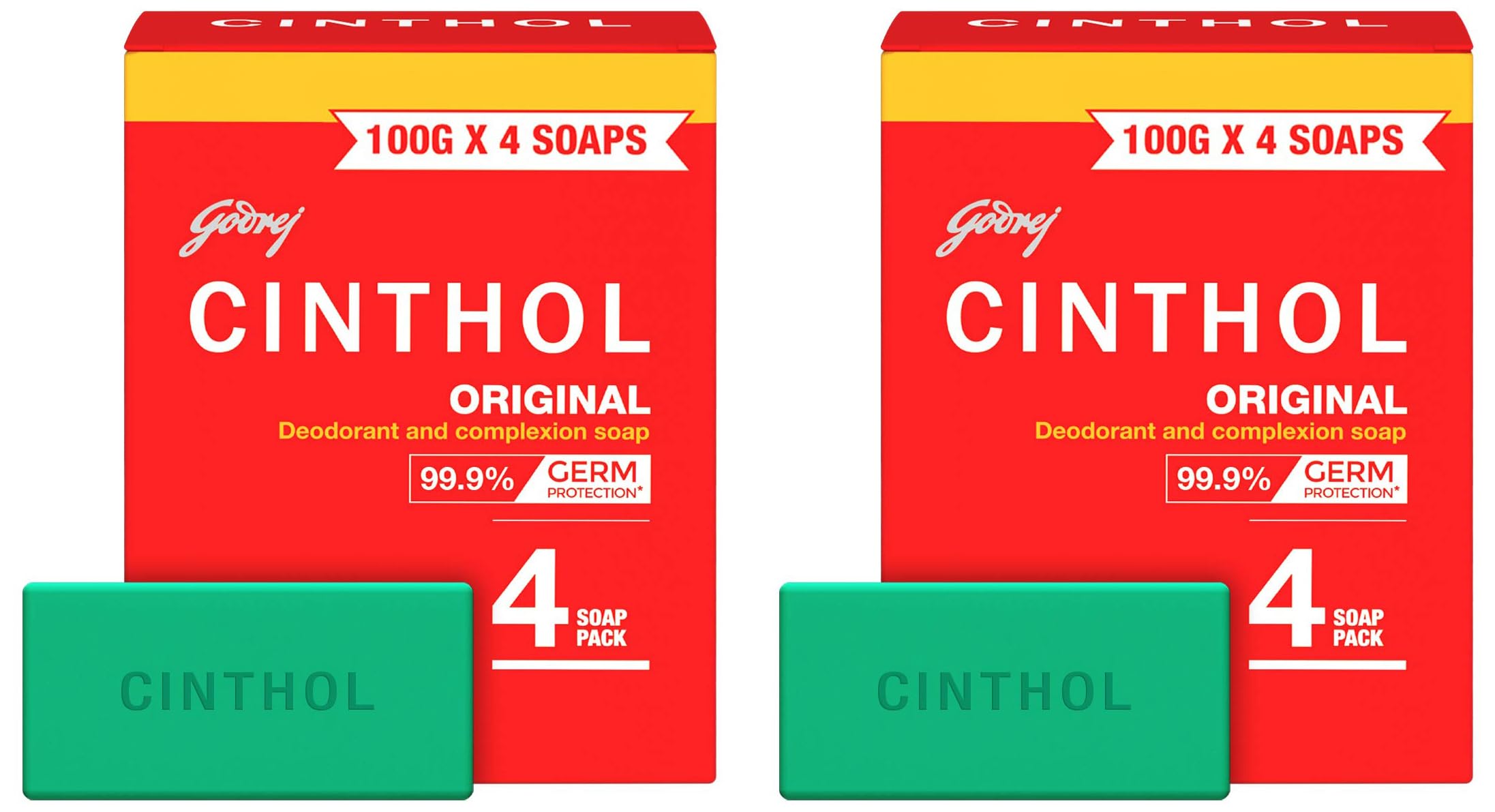 Cinthol Original Soap Bar - 100g (Pack of 8) | Antibacterial & Germ Protection | Moisturizing Bath Soap for All Skin Types | Ideal for Daily Shower, Gym & Travel Use