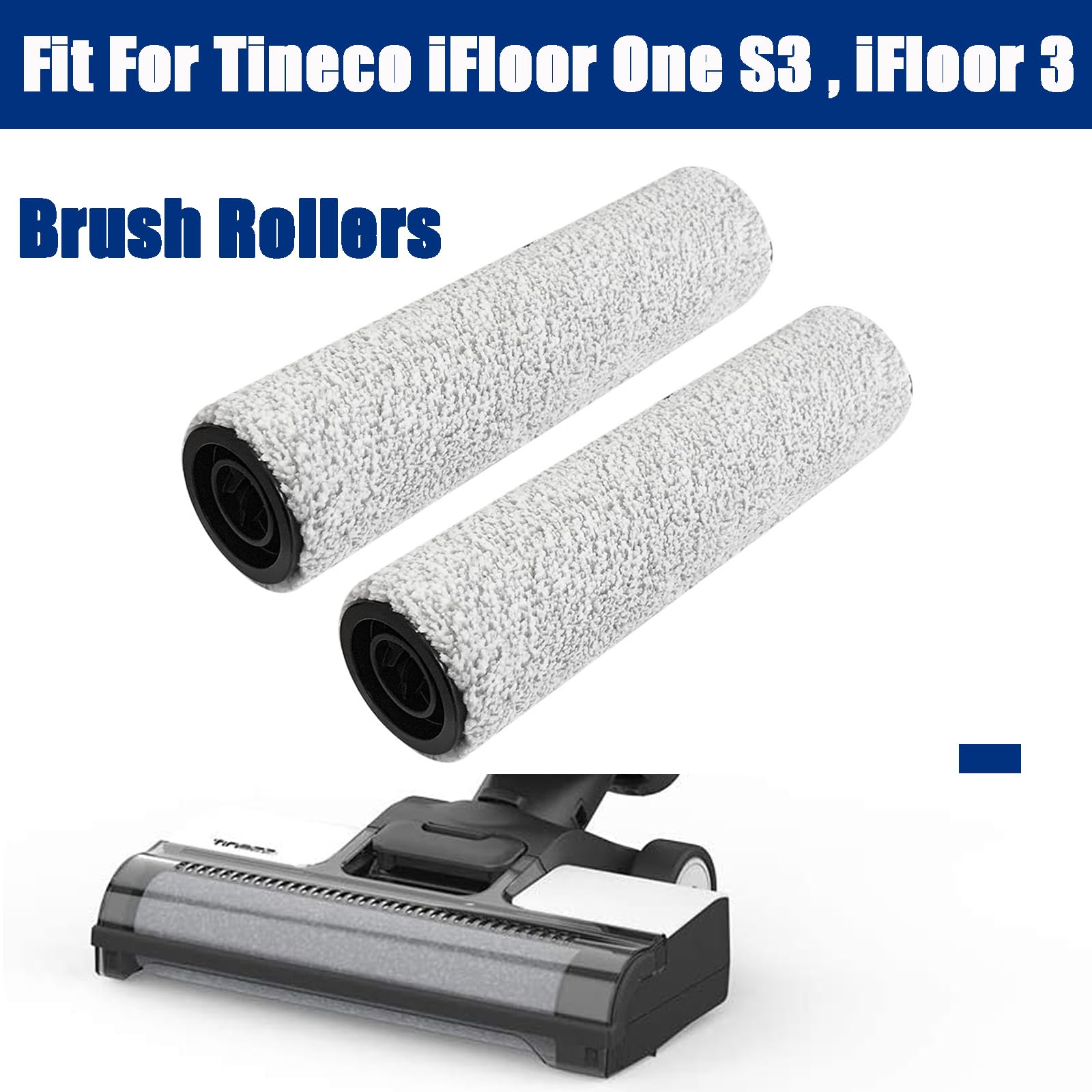 Tineco Floor ONE S3/iFloor 3 Breeze Replacement Brush Rollers - Compatible with Cordless Wet Dry Vacuum Cleaner - Perfect for Hardwood, Tile & Laminate Floors Cleaning