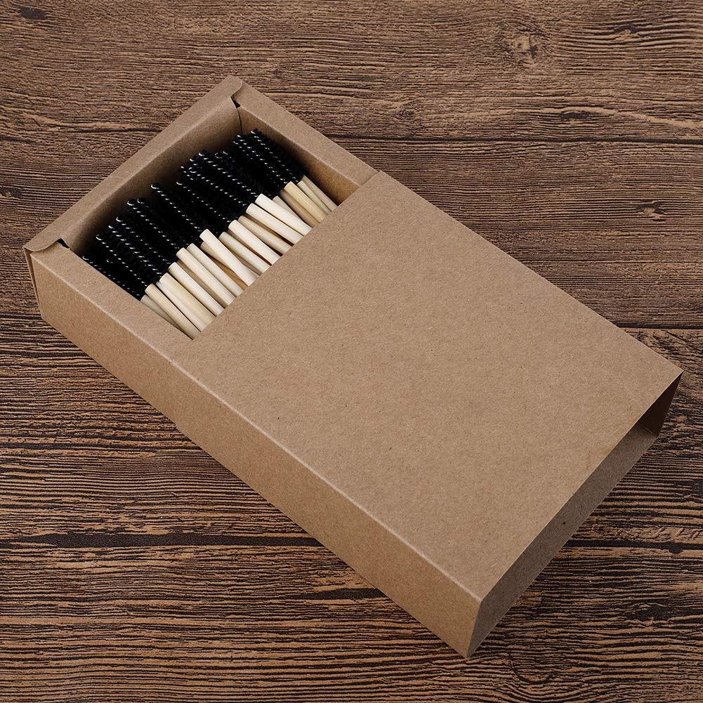 LIDEBLUE 100pcs Disposable Mascara Wands with Wooden Handle - Eyelash Extension Brushes, Spoolies for Professional Makeup Artists & DIY Beauty - Perfect for Salon, Home Use & Travel