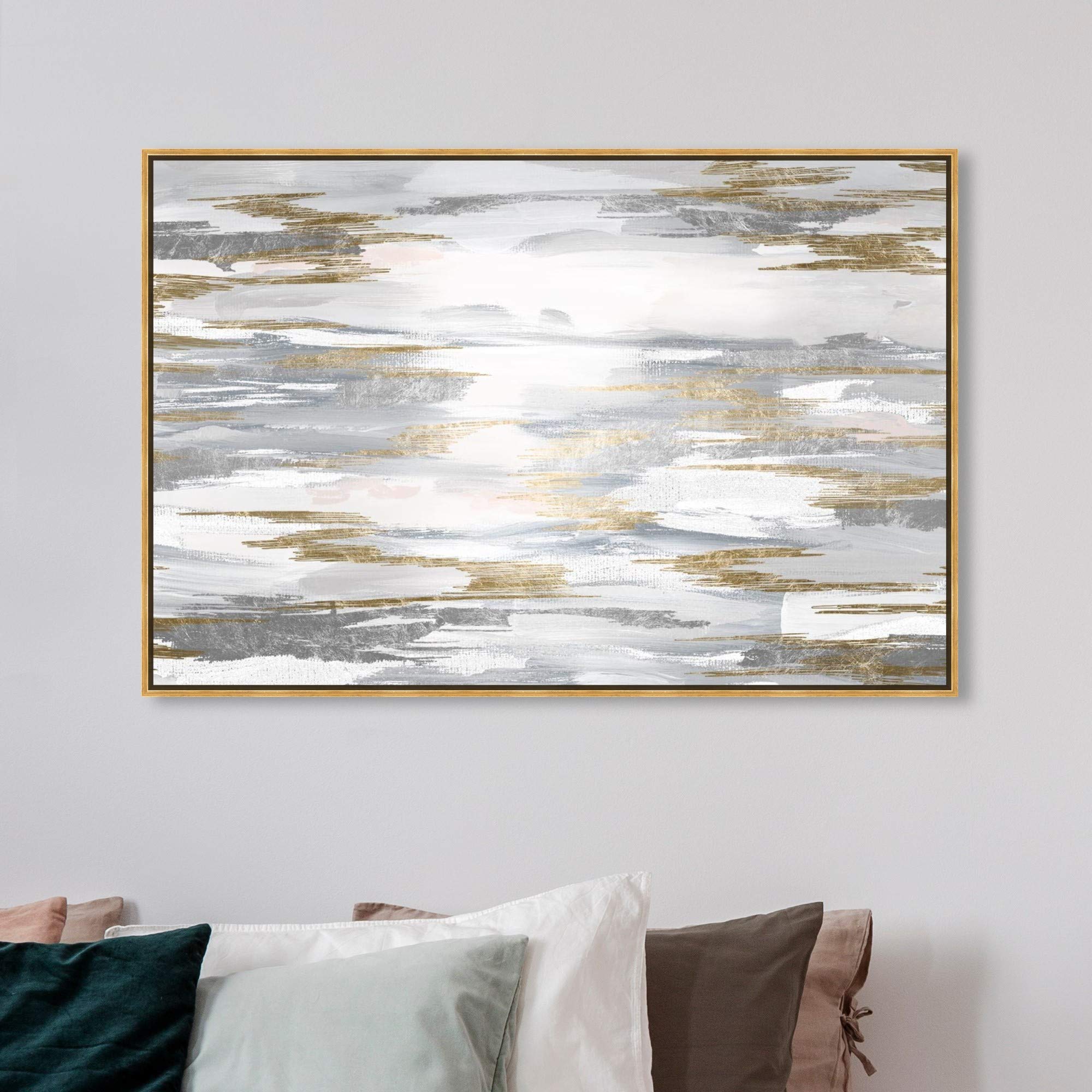 Abstract Framed Wall Art Canvas Print 'Amanecer' Painting - Modern Home Decor for Living Room, Bedroom & Office