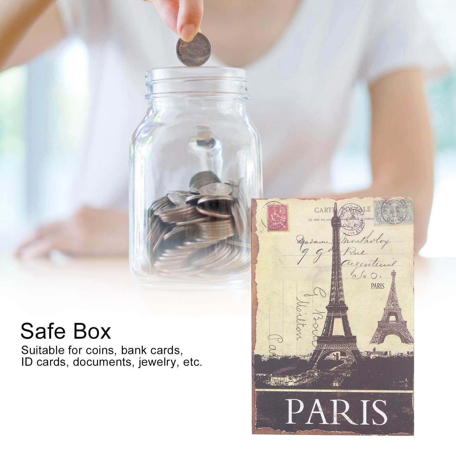 Eiffel Tower Diversion Book Safe with Key - Hidden Storage Lock Box for Money, Jewelry & Valuables - Faux Dictionary Secret Safe for Home, Office & Travel Security