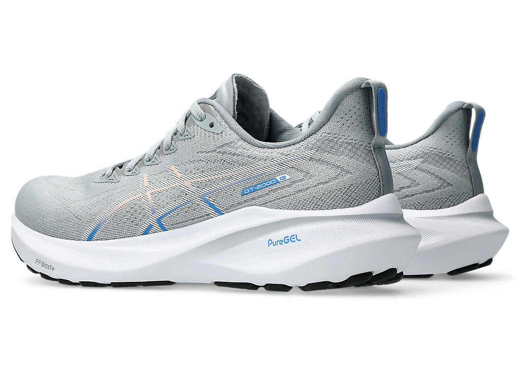 ASICS GT 2000 13 Women's Running Shoes - D Width - Piedmont Grey/White - Stability & Cushion for Road Running, Jogging & Gym Workouts