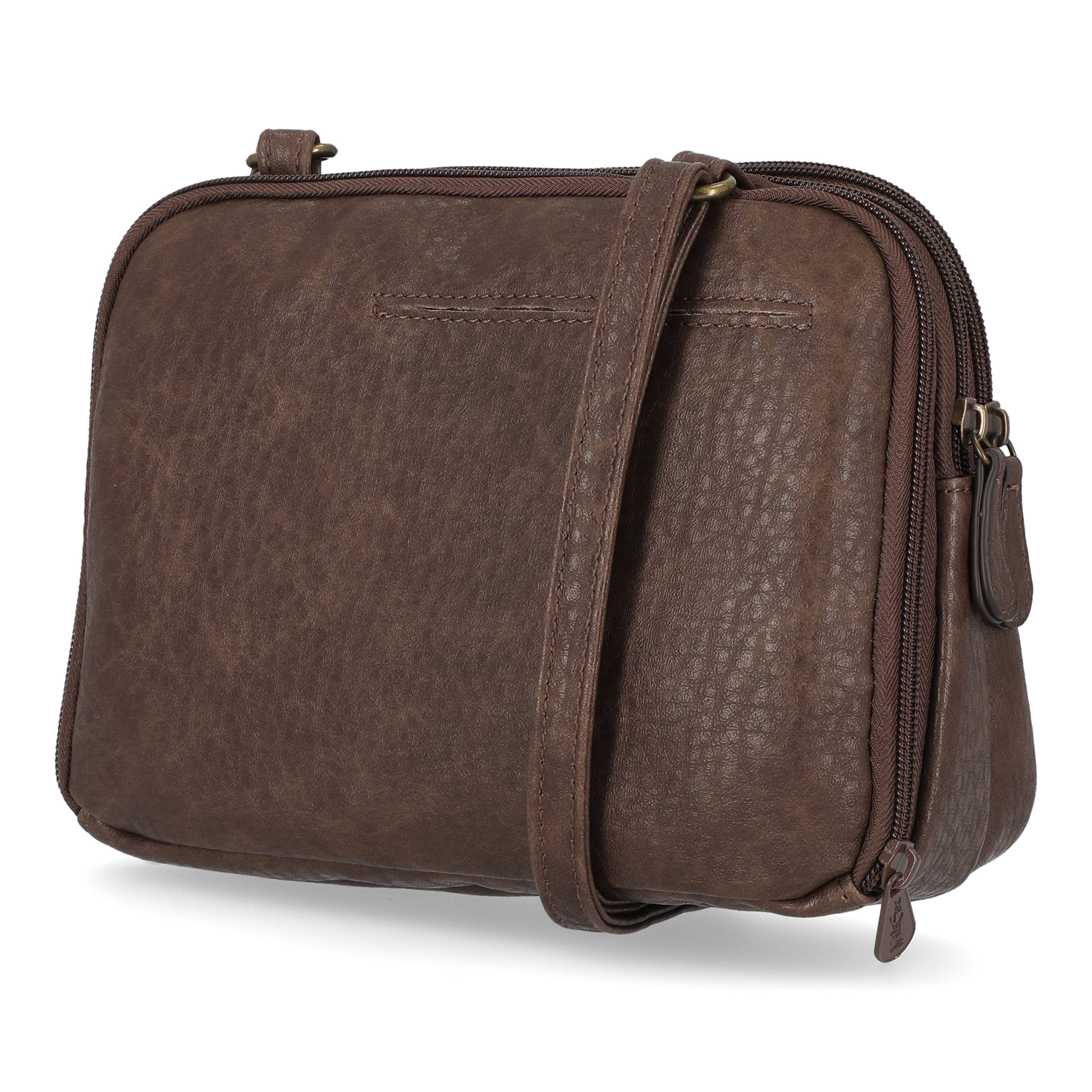 Stylish MultiSac Zippy Triple Compartment Crossbody Bag for Women - Fashionable Organizer Purse with 3 Pockets for Phone, Wallet & Essentials - Perfect for Travel, Shopping & Daily Use