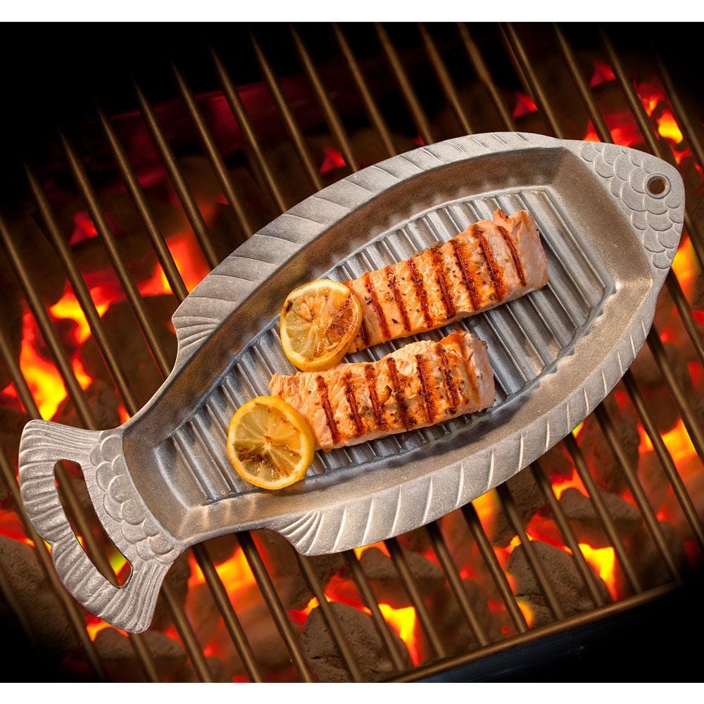 Premium Stainless Steel Fish Griller - BBQ Grill Basket for Salmon, Shrimp & Vegetables - Perfect for Outdoor Cooking, Camping & Backyard BBQs
