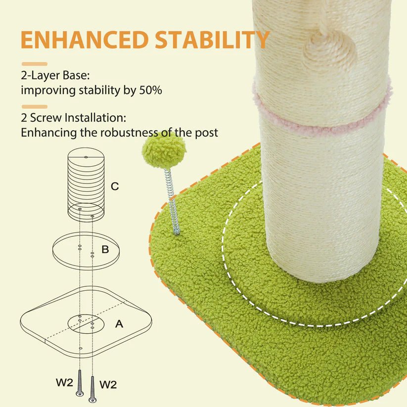 60cm Flower Cat Scratching Post - Durable & Stylish Cat Tree for Indoor Kittens - Perfect for Play, Exercise & Claw Maintenance