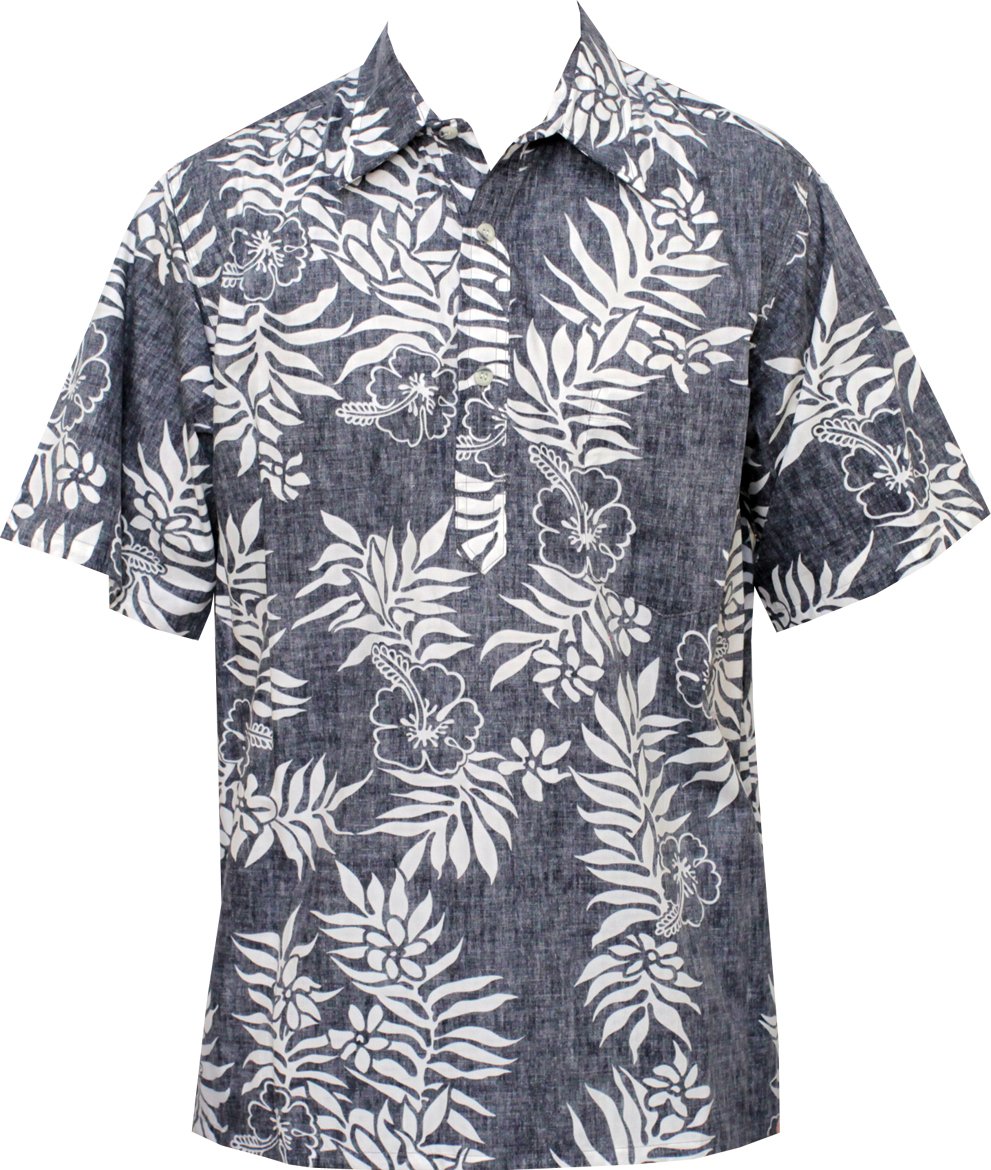 Men's Mini Tahitian Pullover Reverse Cotton Shirt - Lightweight Comfortable Beachwear for Summer Vacations & Casual Outings