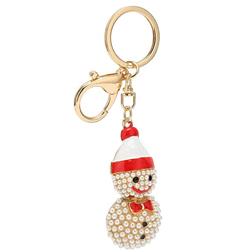 Pearl Snowman Keychain - Christmas Gift Jewelry for Bags & Keys