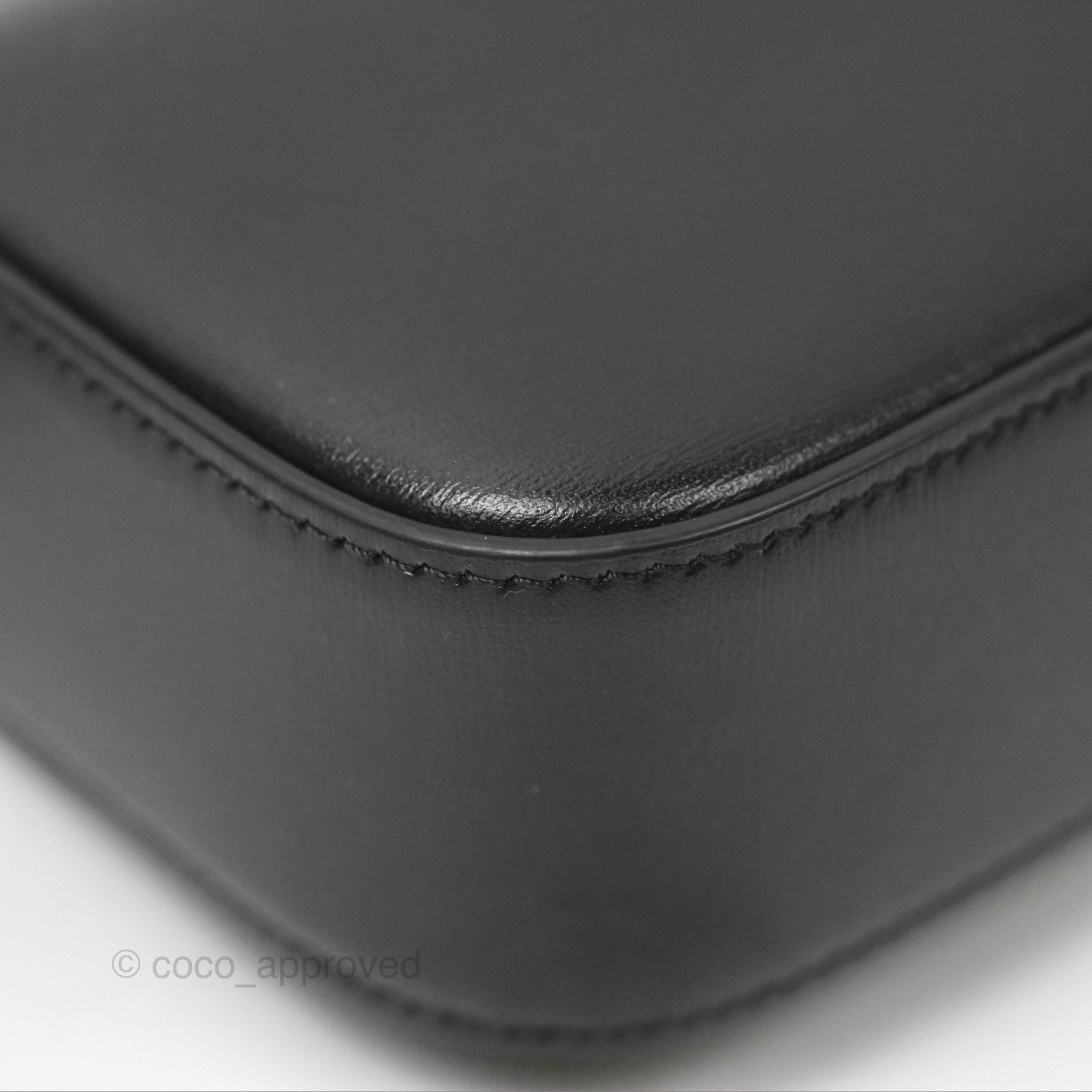 Celine Mini Triomphe Bag in Shiny Black Calfskin Leather - Luxury Crossbody Purse for Women, Perfect for Date Night & Evening Events
