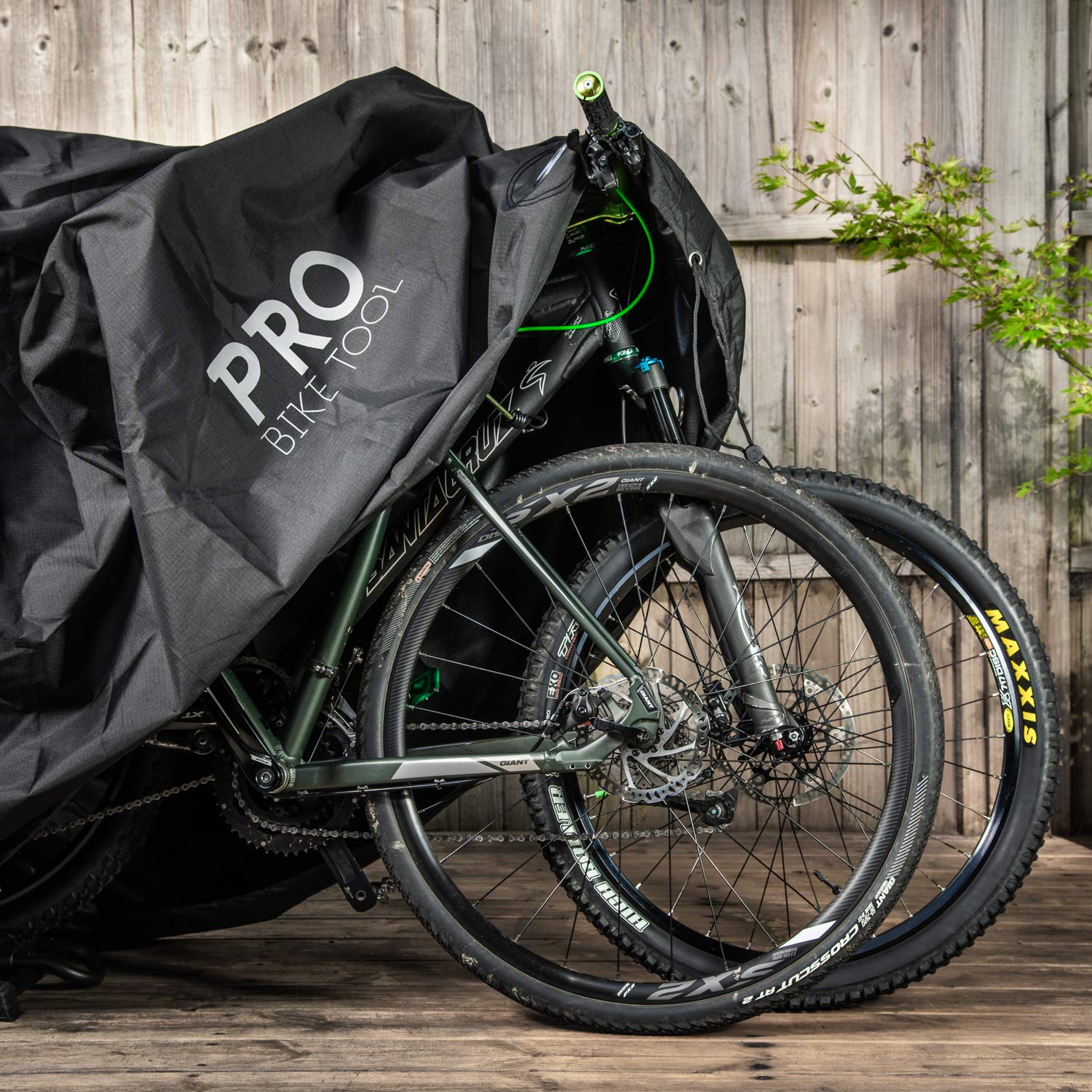 Pro Bike Tool Heavy Duty Bike Cover for Outdoor Storage - Waterproof, Anti-UV Ripstop Material - Fits Mountain & Road Bikes (Size L) - Perfect for Garage, Patio & Camping Protection